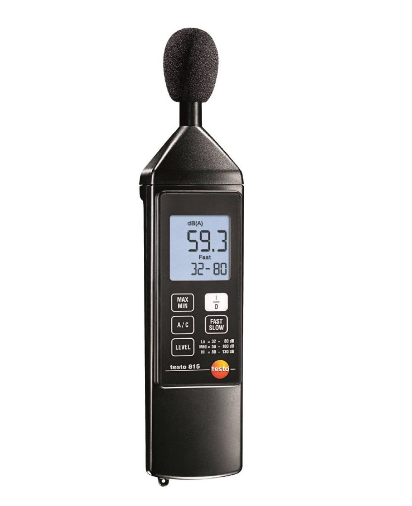 testo 815 - 소음계(Sound level meter), 등가소음도 측정에 활용된다. (출처)